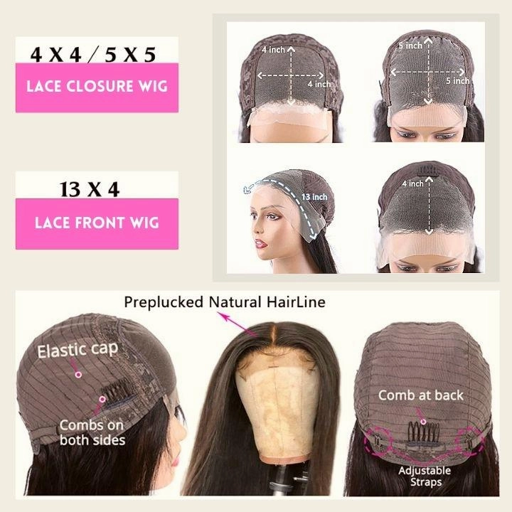 Geeta 13x4/4x4 Hd Transparent Straight Layered Wig Pre Plucked Natural Hairline Human Hair Wigs