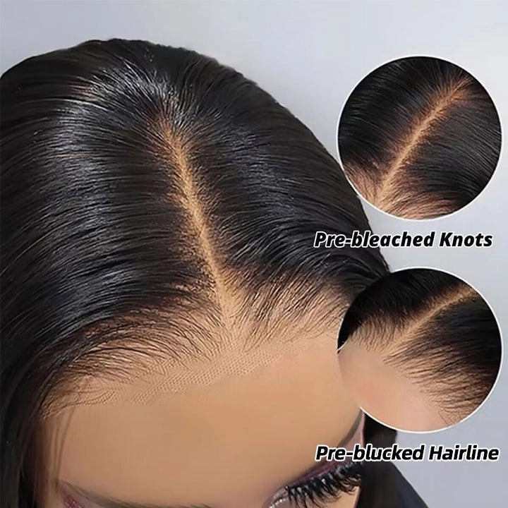Geeta 13x4/4x4 Hd Transparent Straight Layered Wig Pre Plucked Natural Hairline Human Hair Wigs