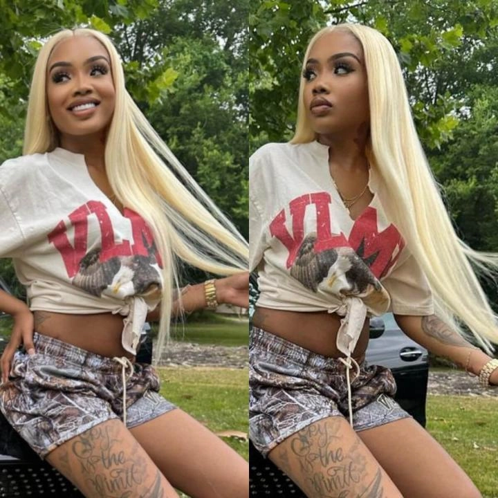 HD Transparent Lace 613 Blonde 13x6 Lace Front Human Hair Frontal Straight Wigs