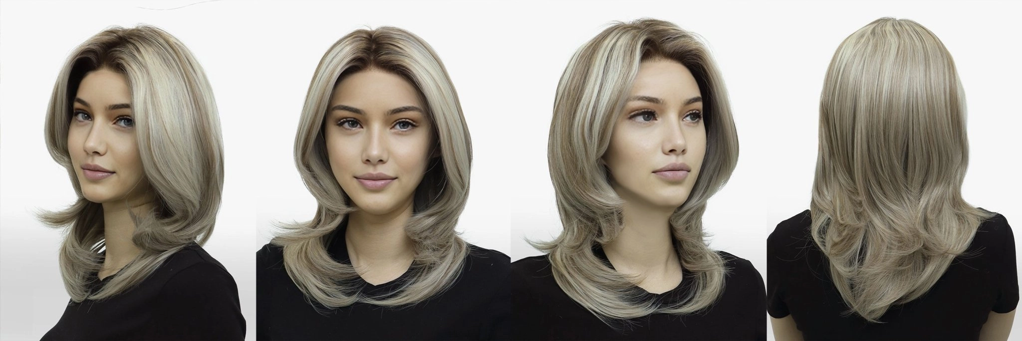 IMstyle Sabrina cool tone blonde with highlight 14inches with layer cut 13*3 free part lace front wigs K141-2183-C13X3
