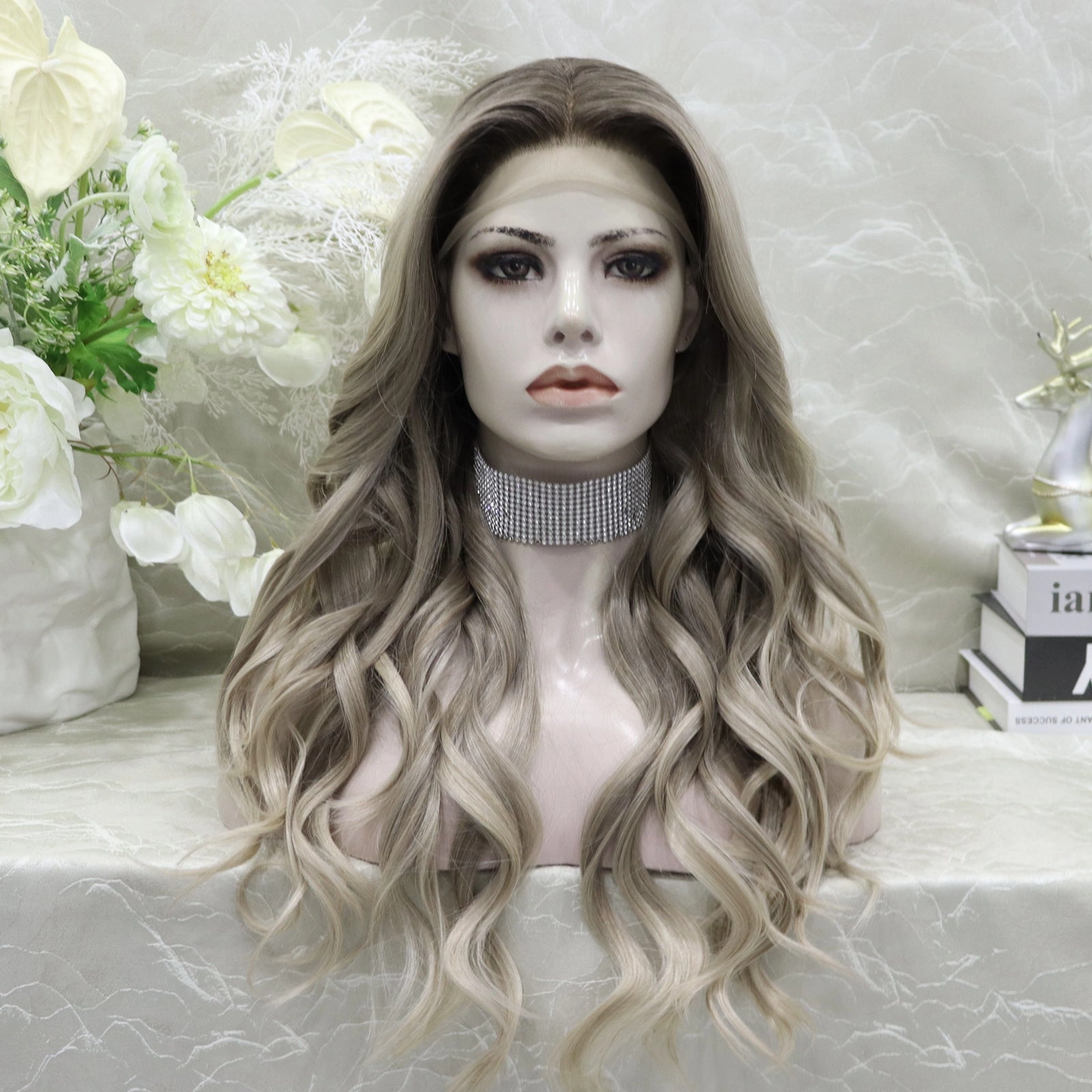 IMstyle Shastina New big Lace Free parting ashy Blonde with Soft rooting 13*4 (Nicole)