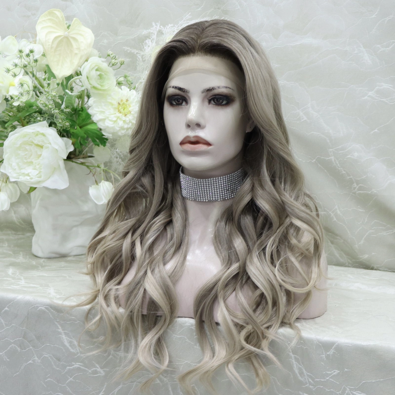 IMstyle Shastina New big Lace Free parting ashy Blonde with Soft rooting 13*4 (Nicole)
