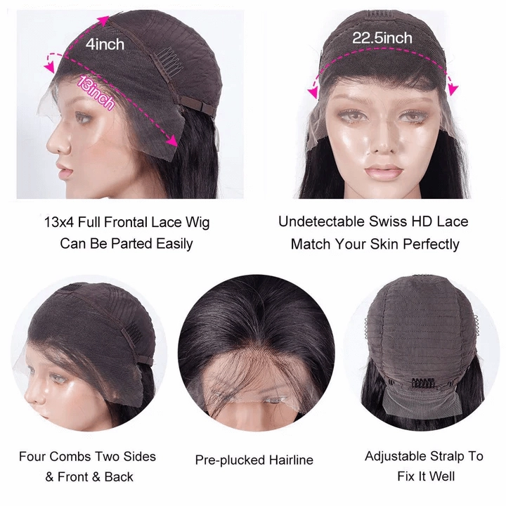 Tuneful 134 Undetectable HD Lace Full Frontal Wigs 5x5 HD Lace Raw Virgin Hair Body Wave Wigs
