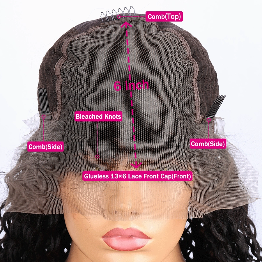 Tuneful 13x6 Transparent Lace Front Human Hair Wigs Malaysian Jerry Curly Wigs