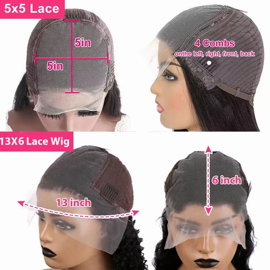 Tuneful Glueless Auburn Brown Colored 13x6 5x5 6x5 Lace Frontal Closure  Body Wave Wigs 180% Density