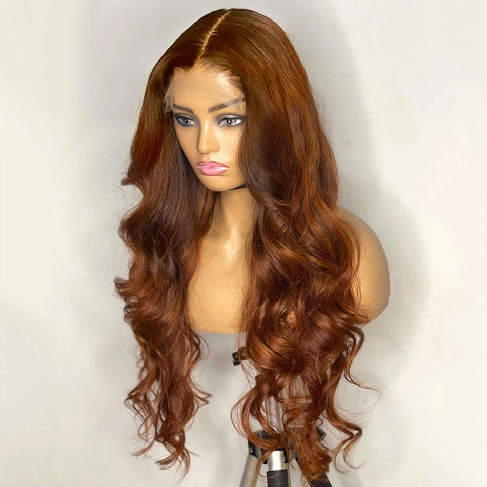 Tuneful Glueless Copper Brown Colored 13x6 5x5 6x5 Lace Front Closure Human Hair Wigs Body Wave Frontal Wigs