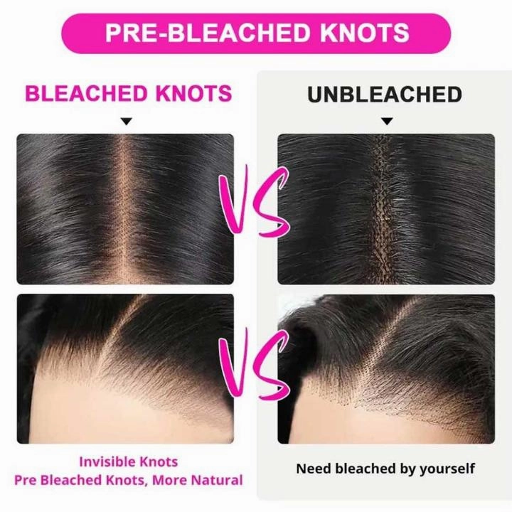 Tuneful Ready To Wear Glueless 6x4 Pre-Bleached Pre-Cut Pre-Plucked Lace 13x6 Lace Front Human Hair Straight Wigs