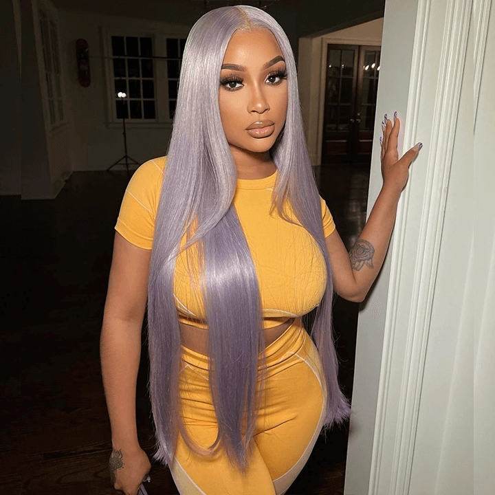 Tuneful Special Customise Light Ash Purple Color Human Hair 613 Wigs