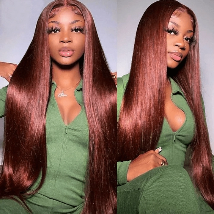 Tuneful Super Deal #33 Reddish Brown Colored 13x6 Lace Front Human Hair Wigs