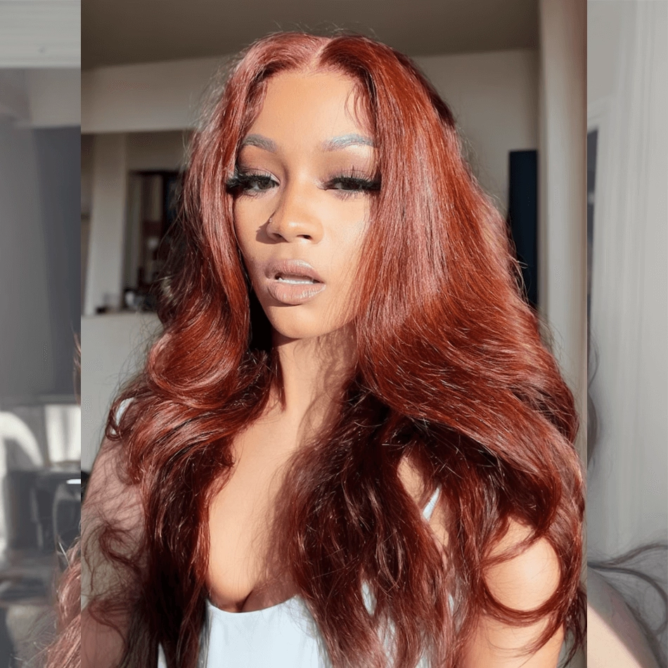 Tuneful Super Deal #33 Reddish Brown Colored 13x6 Lace Front Human Hair Wigs