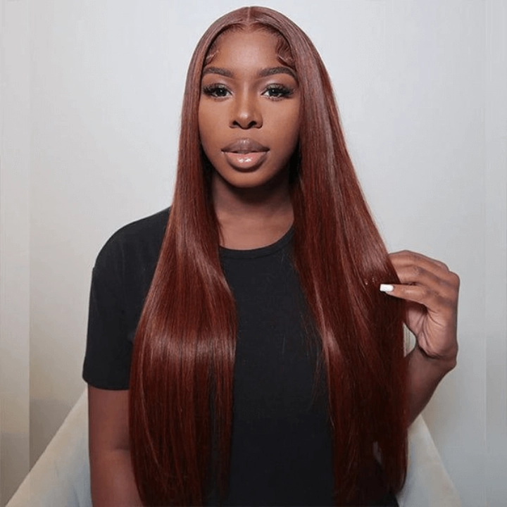 Tuneful Super Deal #33 Reddish Brown Colored 13x6 Lace Front Human Hair Wigs