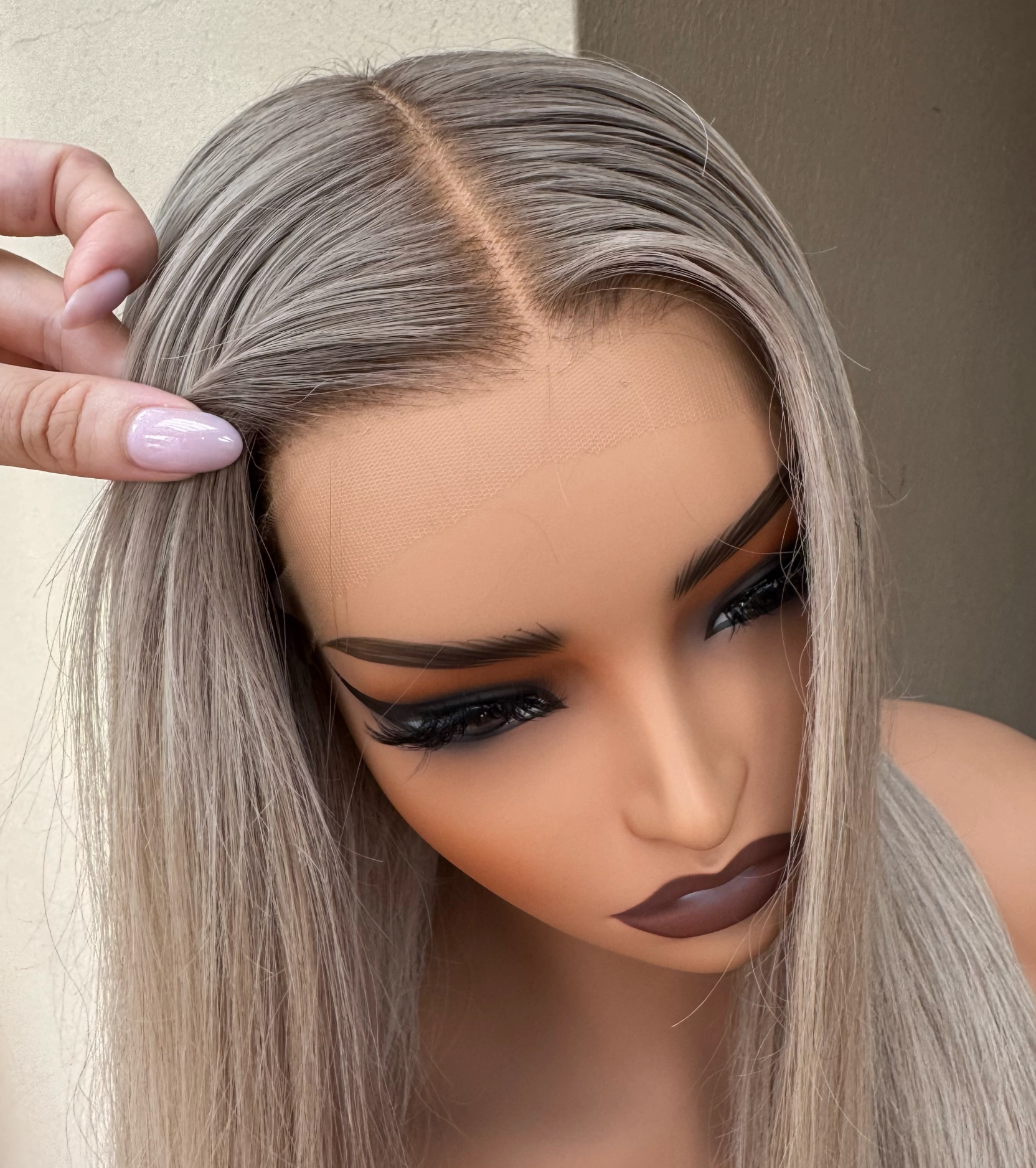 WINNY Ash Blonde Human Hair Lace Front Wig
