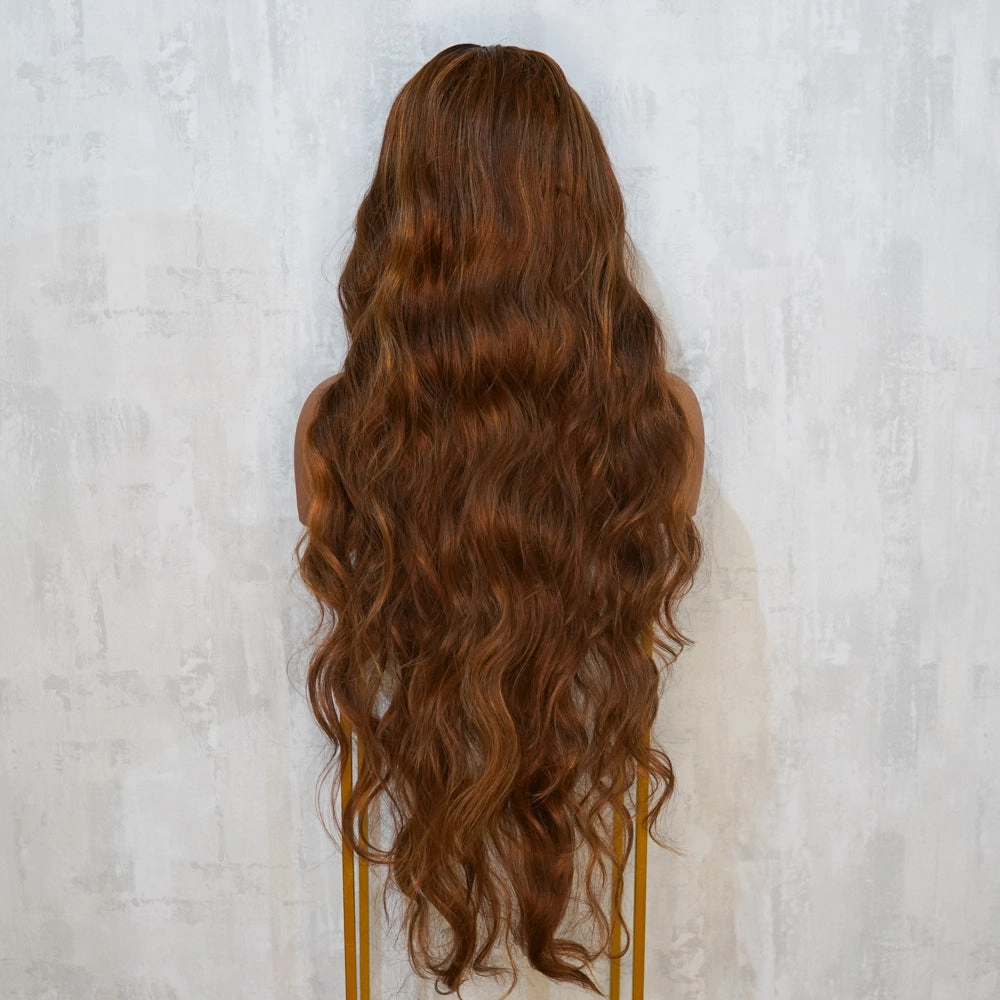 ZENDAYA Warm Brown Ombre Lace Front Wig
